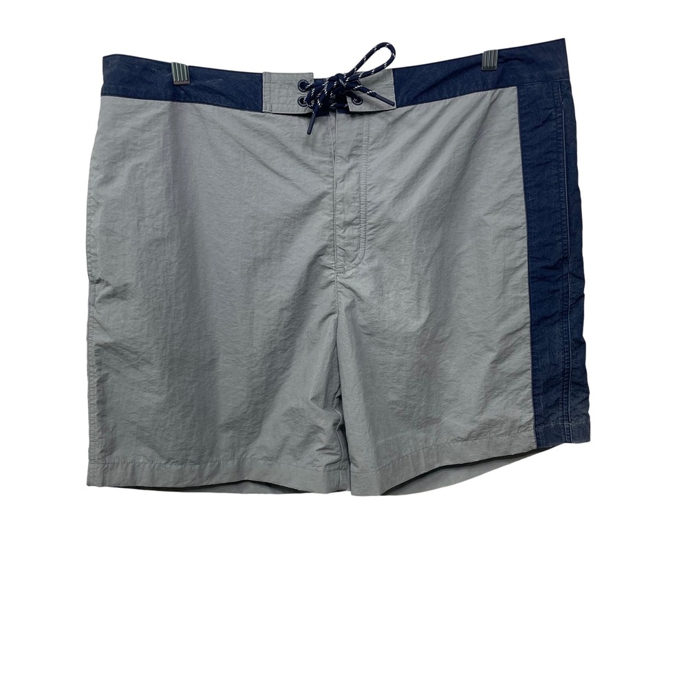 Vineyard Vines Montauk Swim Trunks Men 38 Gray Navy Blue Board Shorts Beach Pool